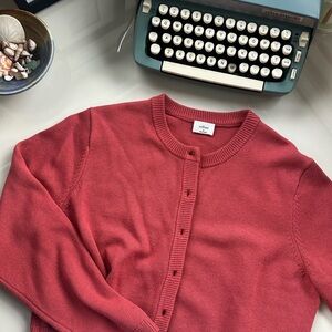 Aritzia Sicily Rosy Red Cardigan Sweater